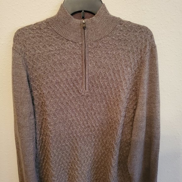 Joseph Abboud  Wool blend Mock neck long sleeve zip up sweeter Size XL. - Picture 3 of 12